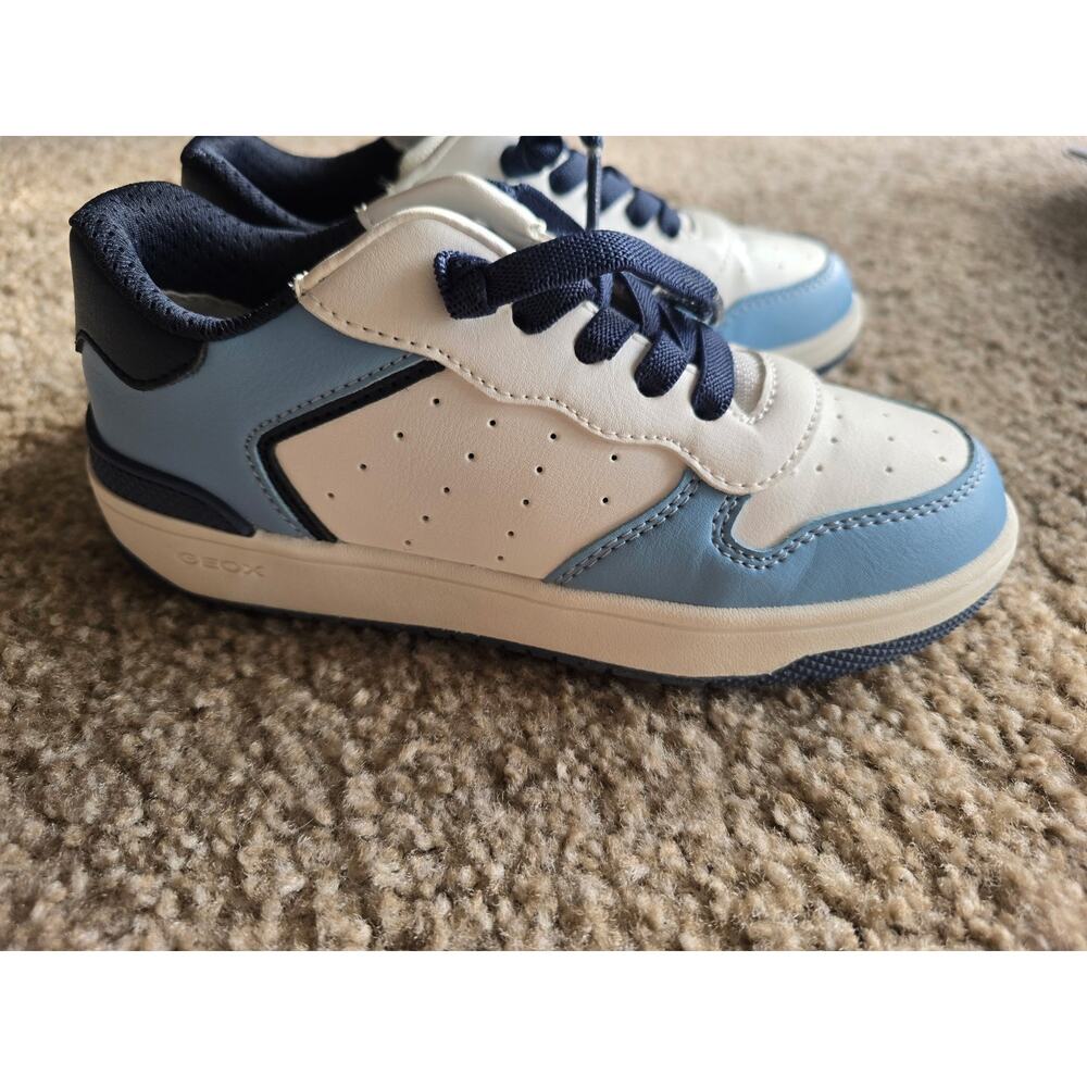Geox Boys J Washiba B Blue White Leather Light Jeans Sneakers Shoes Size EU... - Picture 2 of 5